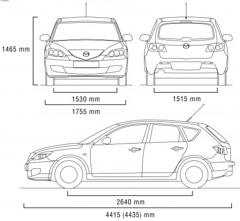 2007 Mazda 3 Hatchback blueprint